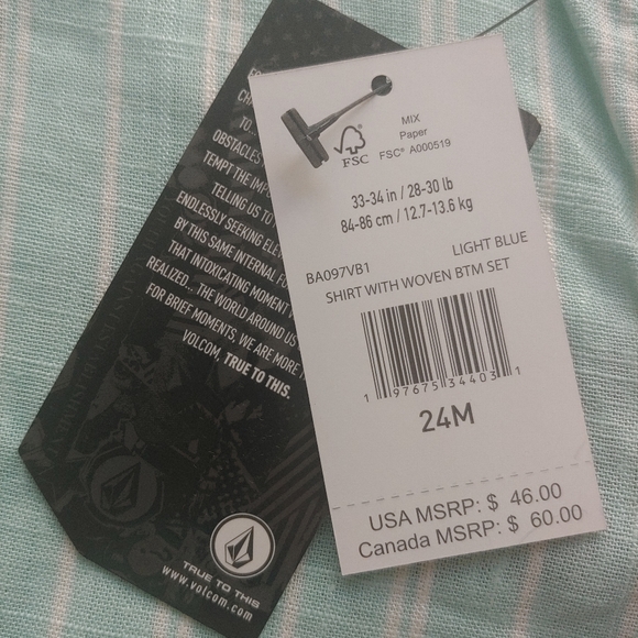 VOLCOM Baby NEW Button Up Shirt & Chino Pants - Picture 7 of 15